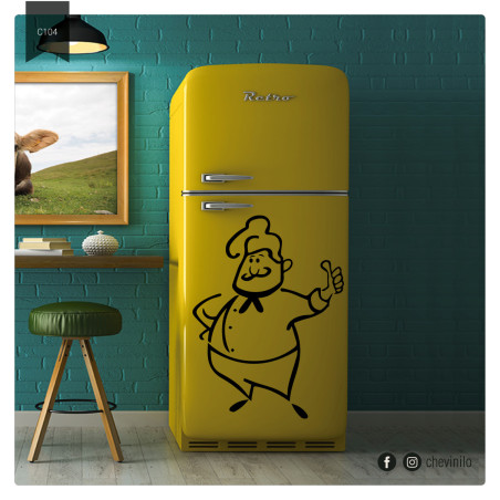 Vinilo Heladera Cocinero