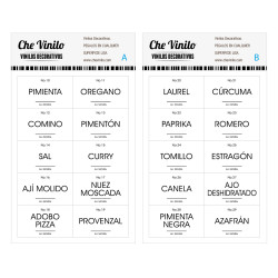 Etiquetas condimentos blancas