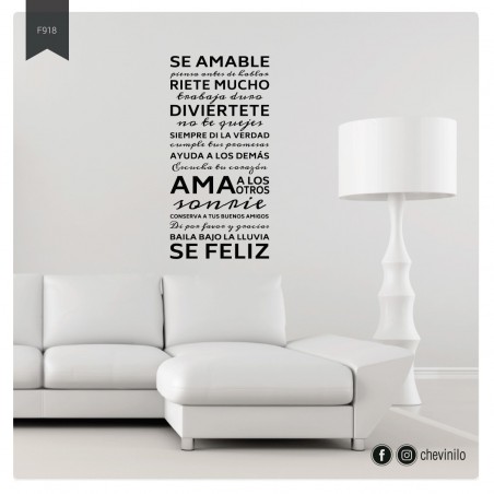 Vinilo Decorativo Se Amable