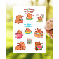 Plancha Stickers Capybara