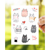Plancha Stickers Gatitos Cute